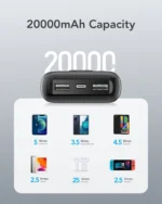 Veger W2039PD-B Power Bank - 20000mAh avec Écran LCD, Charge Rapide PD 20W, Noir – Image 3