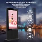Totem d'affichage dynamique pour extérieur avec boîtier métallique et cadre en aluminium