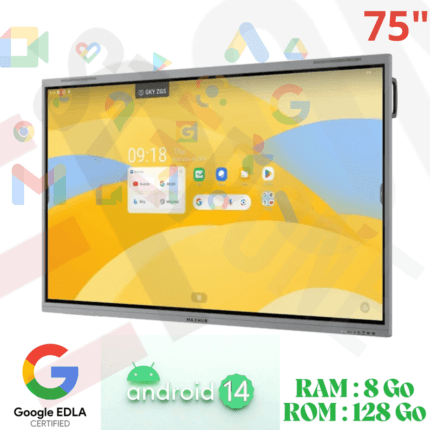 écran interactif 75 pouces MAXHUB E7530 Android 14 certifié Google EDLA