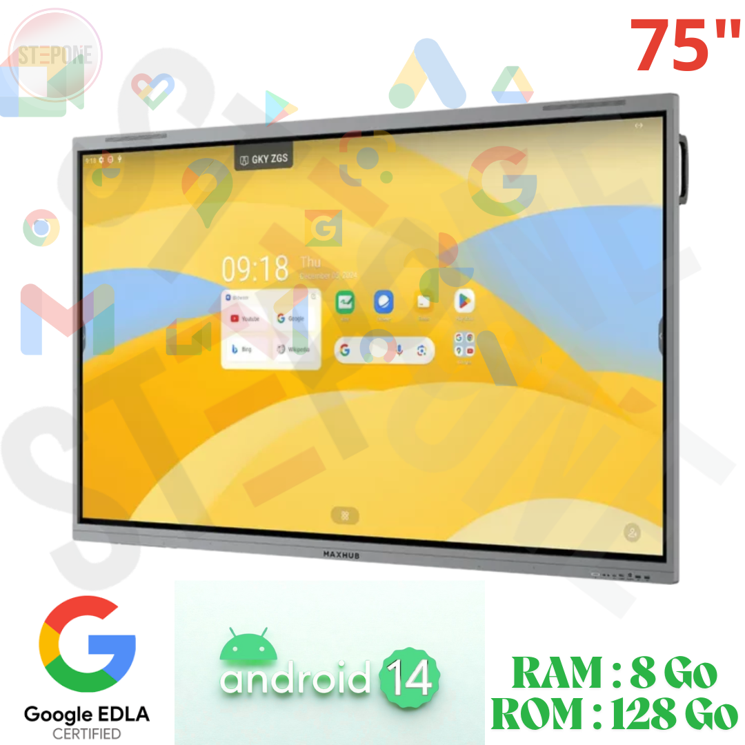 MAXHUB E7530 – L’écran interactif 4K qui révolutionne la collaboration écran interactif 75 pouces MAXHUB E7530 Android 14 certifié Google EDLA