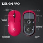 Souris gaming Logitech G PRO X SUPERLIGHT 2 – Ultra-légère, capteur HERO 2, 44 000 PPP, taux d’interrogation 4 000 Hz, design ambidextre – Couleur Magenta et Noir