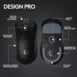 Souris gaming Logitech G PRO X SUPERLIGHT 2 – Ultra-légère, capteur HERO 2, 44 000 PPP, taux d’interrogation 4 000 Hz, design ambidextre – Couleur Magenta et Noir