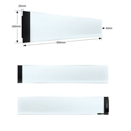 Écran LED Transparent en Verre de 800 x 160 mm – Idéal pour attirer l'attention en vitrine.