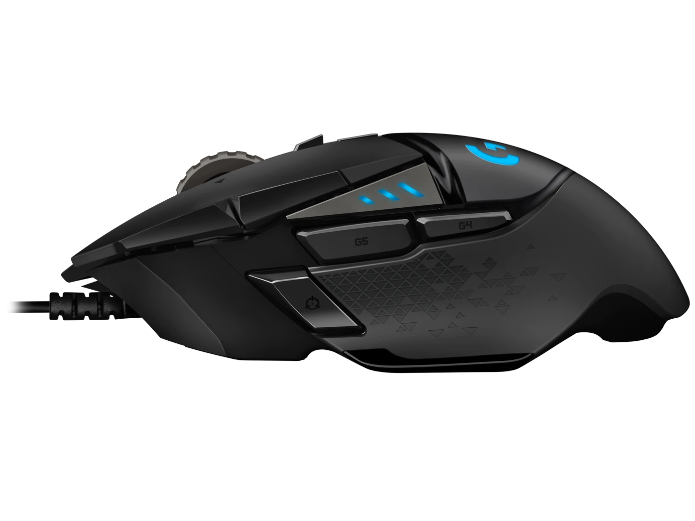 g502-hero-gallery-3-nb Souris gaming Logitech G502 HERO avec capteur optique 16K, 11 boutons programmables, rétroéclairage RGB personnalisable et poids ajustable pour une précision et un confort optimaux.