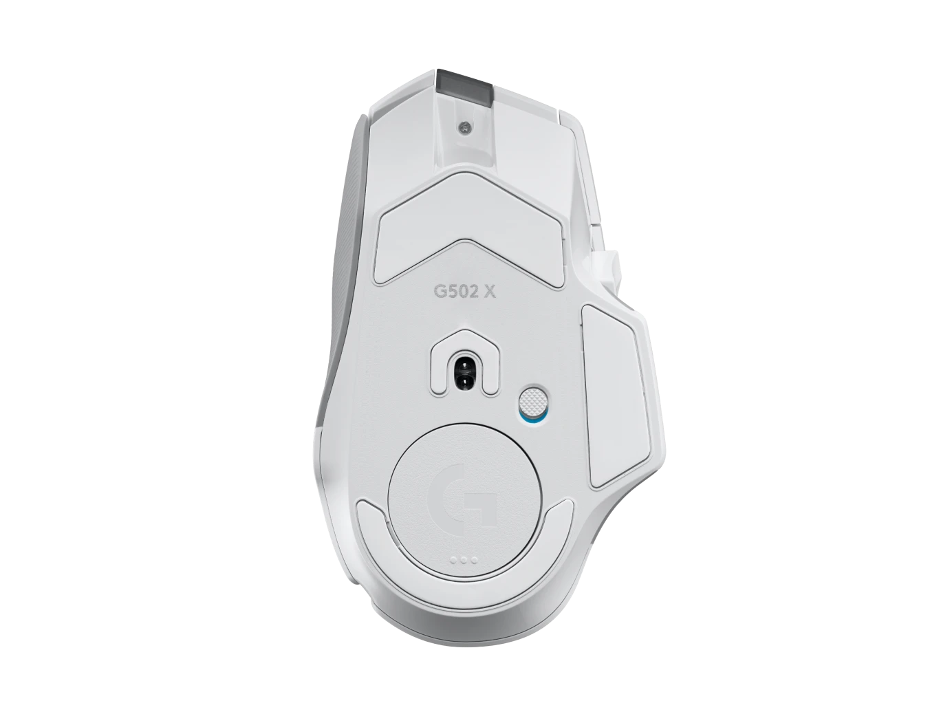 g502x-lightspeed-gallery-6-white Souris gaming Logitech G502 X LIGHTSPEED – Design ergonomique, sans fil ultra-rapide, capteur HERO 25K, 13 boutons programmables et éclairage RGB personnalisable.