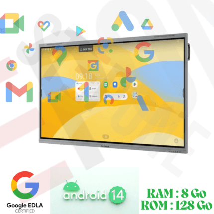Écran interactif MAXHUB E6530 - écran interactif Maroc 65 pouces, Android 14, tactile 4K UHD, idéal pour l'éducation et les entreprises, meilleur écran interactif professionnel