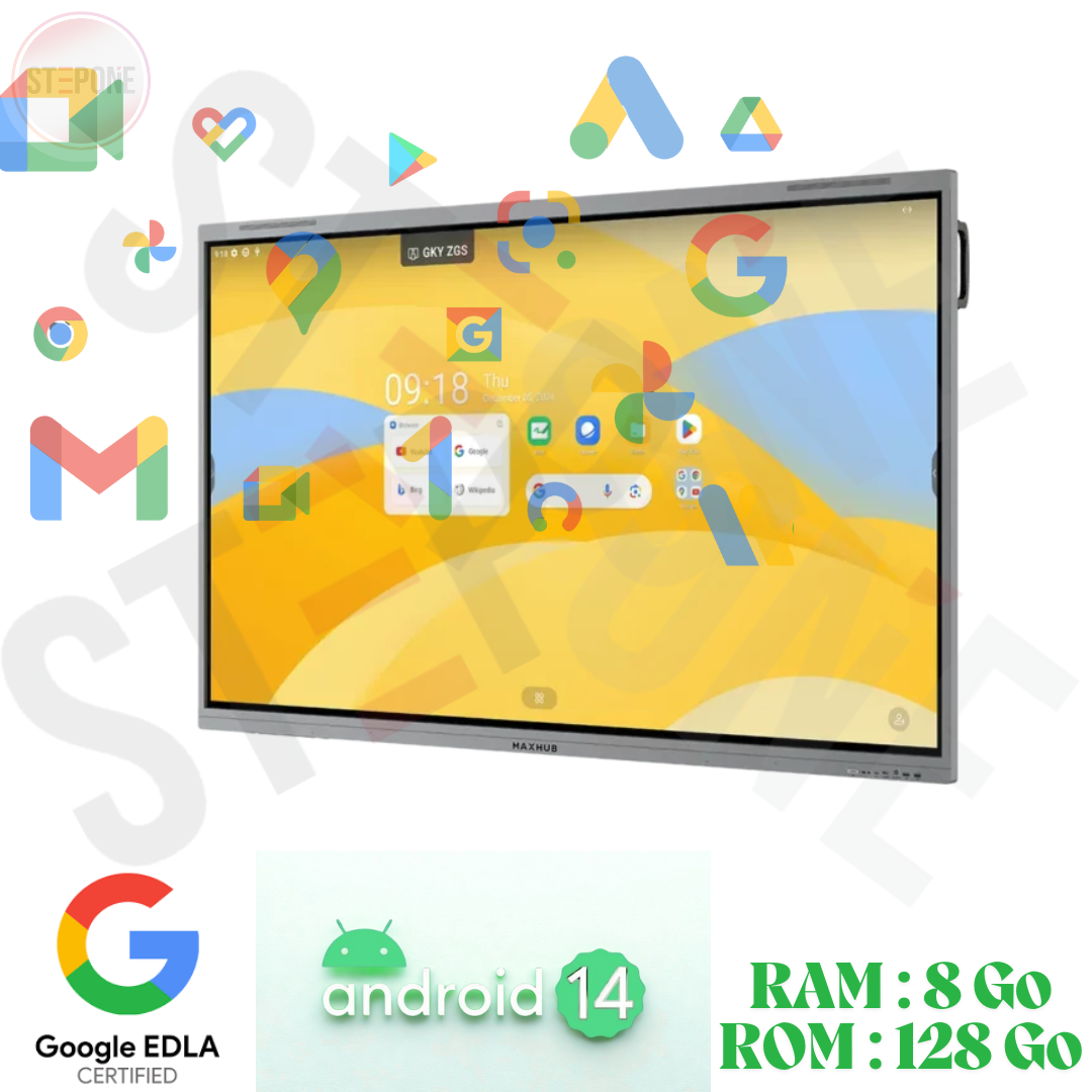 Écran interactif MAXHUB E6530 Écran interactif MAXHUB E6530 - écran interactif Maroc 65 pouces, Android 14, tactile 4K UHD, idéal pour l'éducation et les entreprises, meilleur écran interactif professionnel
