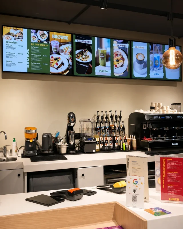 browse coffee brunch mobile 01 | Affichage Dynamique pour Restaurants, Cafés & Snacks au Maroc Menu board digital BROWSE COFFEE & BRUNCH à Casablanca – version mobile