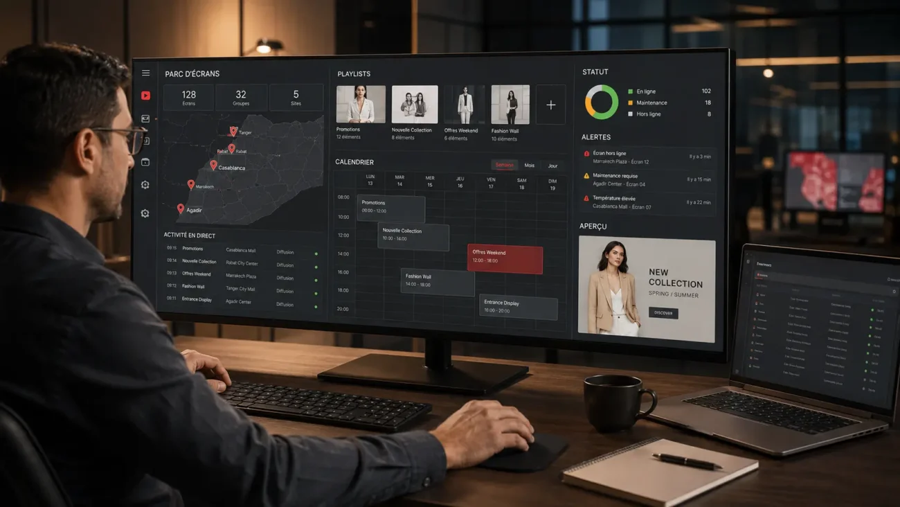 Plateforme CMS d’affichage dynamique StepOne pour piloter plusieurs écrans
