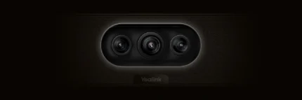Vue rapprochée des trois caméras de la barre Yealink MeetingBar A25